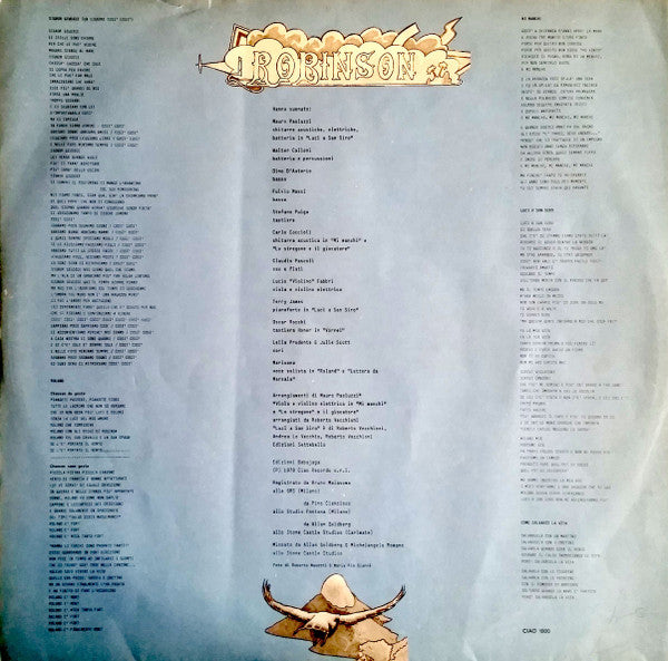 Roberto Vecchioni - Robinson, Come Salvarsi La Vita