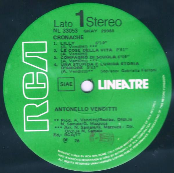 Antonello Venditti - Cronache