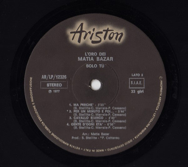 Matia Bazar - L'Oro Dei Matia Bazar - Solo Tu