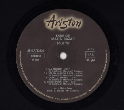 Matia Bazar - L'Oro Dei Matia Bazar - Solo Tu