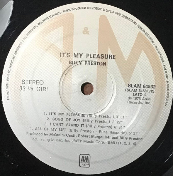 Billy Preston - It's My Pleasure