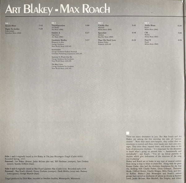Max Roach - Percussion Discussion