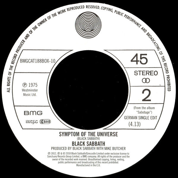 Black Sabbath - Supersonic Years: The Seventies Singles Box Set