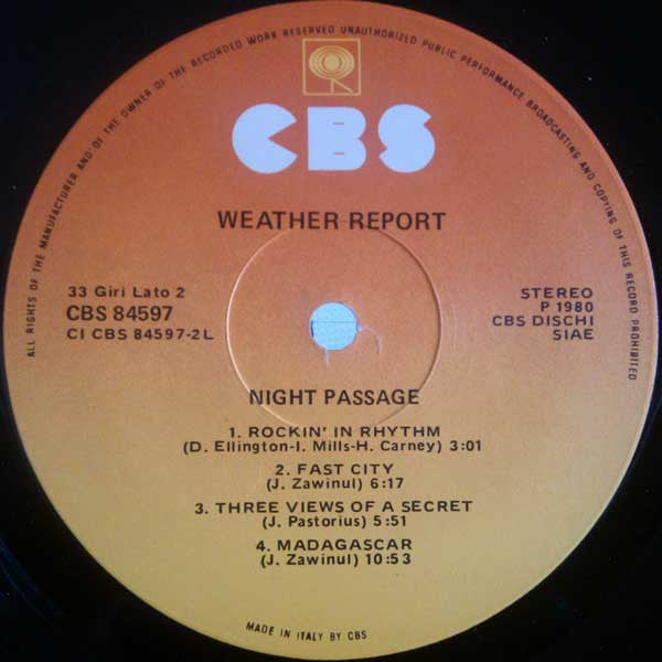 Weather Report - Night Passage