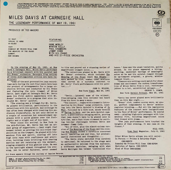 Miles Davis - Miles Davis At Carnegie Hall