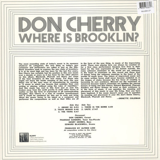 Don Cherry - Where Is Brooklin? (nuovo)