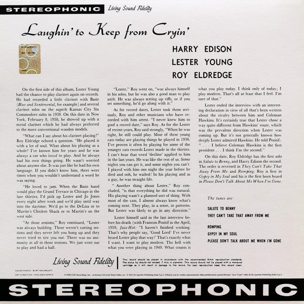 Lester Young, Roy Eldridge And Harry Edison – Laughin' To Keep From Cryin'