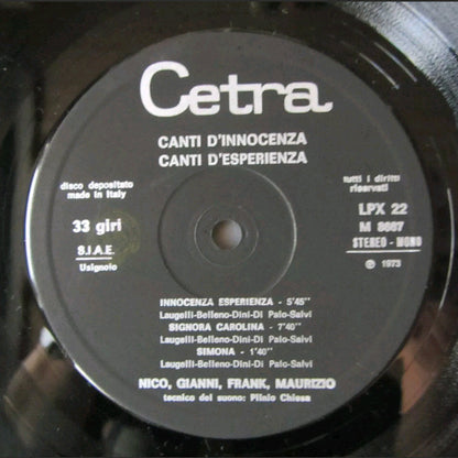 Nico Di Palo - Canti D'Innocenza Canti D'Esperienza