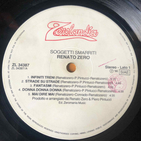 Renato Zero - Soggetti Smarriti