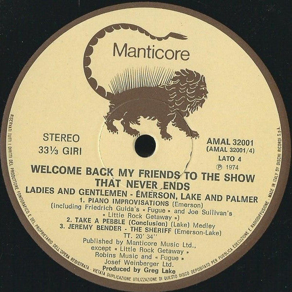 Emerson, Lake & Palmer - Welcome Back My Friends To The Show That Never Ends - Ladies And Gentlemen