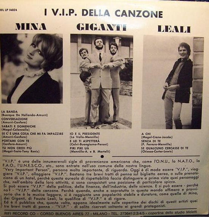 Mina / Giganti / Leali ‎– V.I.P Della Canzone