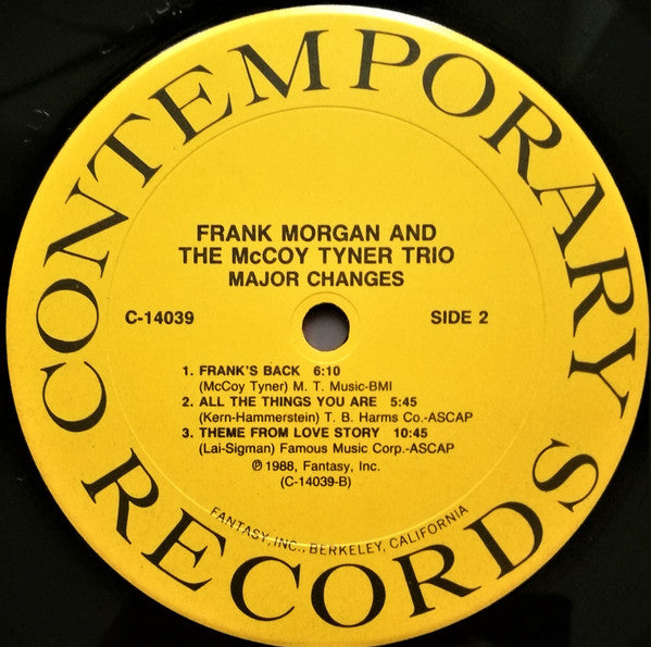 Frank Morgan And The McCoy Tyner Trio ‎– Major Changes