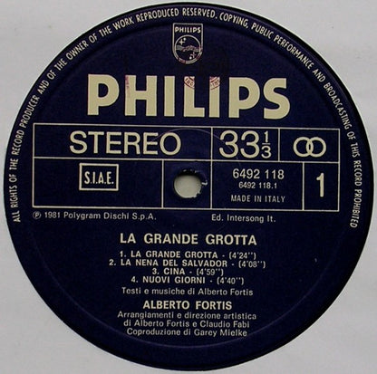 Alberto Fortis - La Grande Grotta