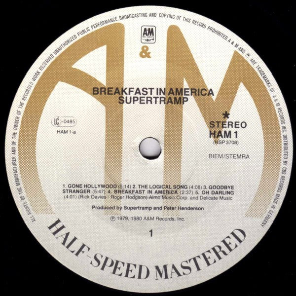 Supertramp - Breakfast In America (half speed mastered)