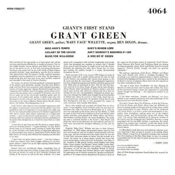 Grant Green - Grant's First Stand (nuovo)