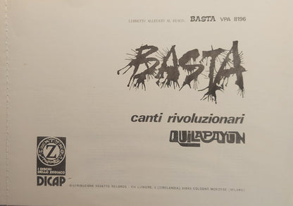 Quilapayún - Basta (Canti Rivoluzionari)