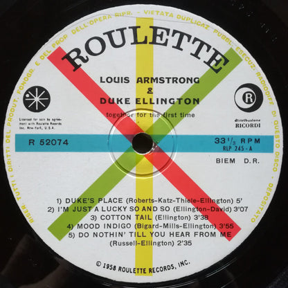 Louis Armstrong & Duke Ellington ‎– Recording Together For The First Time