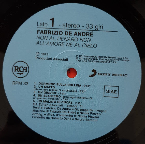 Fabrizio De André - Non Al Denaro Non All'Amore Nè Al Cielo
