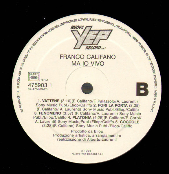 Franco Califano - Ma Io Vivo