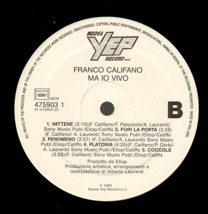 Franco Califano - Ma Io Vivo