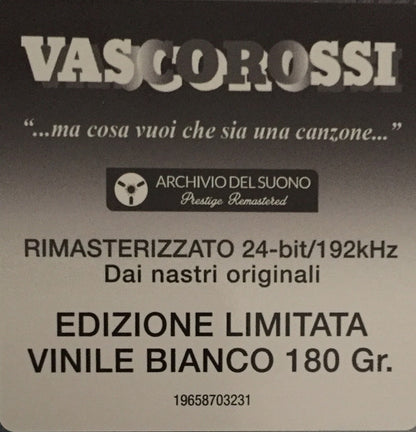 Vasco Rossi - "...Ma Cosa Vuoi Che Sia Una Canzone..."