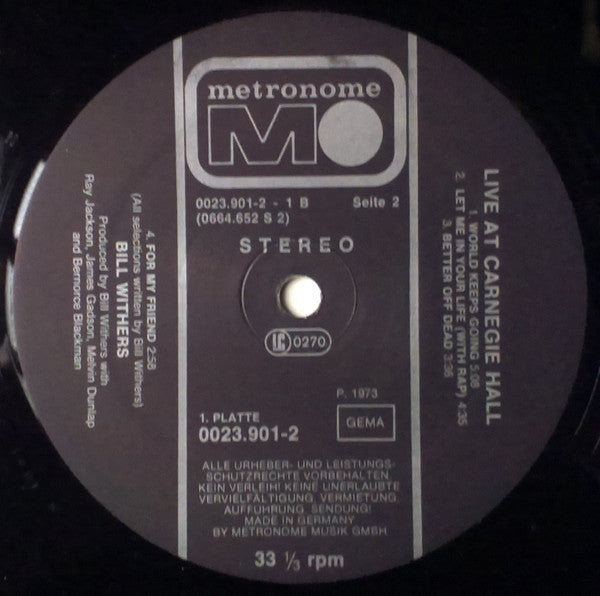 Bill Withers - Bill Withers Live At Carnegie Hall