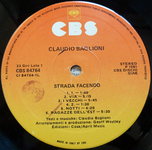 Claudio Baglioni - Strada Facendo