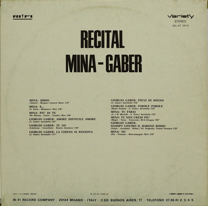 Mina, Gaber - Recital