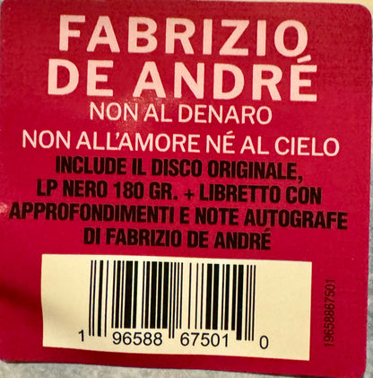 Fabrizio De André - Non Al Denaro Non All'Amore Nè Al Cielo
