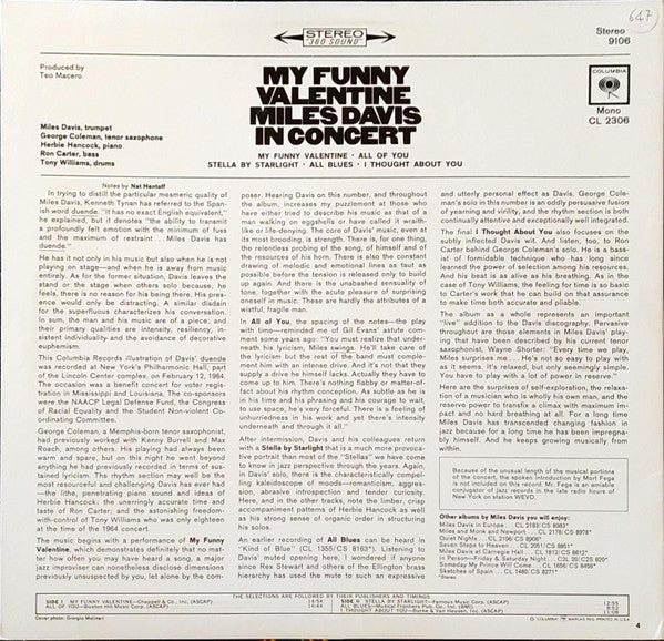 Miles Davis - My Funny Valentine - Miles Davis In Concert