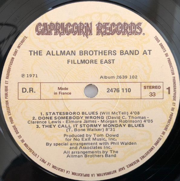 The Allman Brothers Band - The Allman Brothers Band At Fillmore East