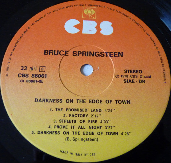 Bruce Springsteen - Darkness On The Edge Of Town