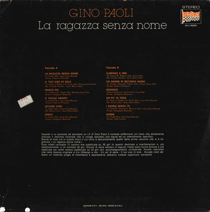 Gino Paoli - La Ragazza Senza Nome