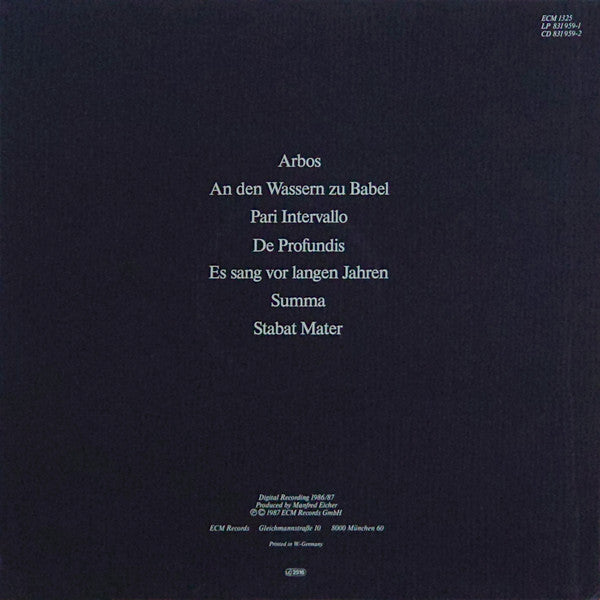 Arvo Pärt - Arbos