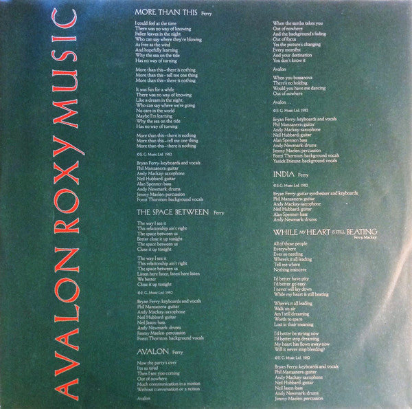 Roxy Music - Avalon