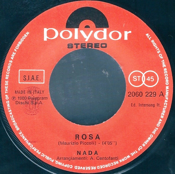 Nada - Rosa / Un Tocco In Più (7")