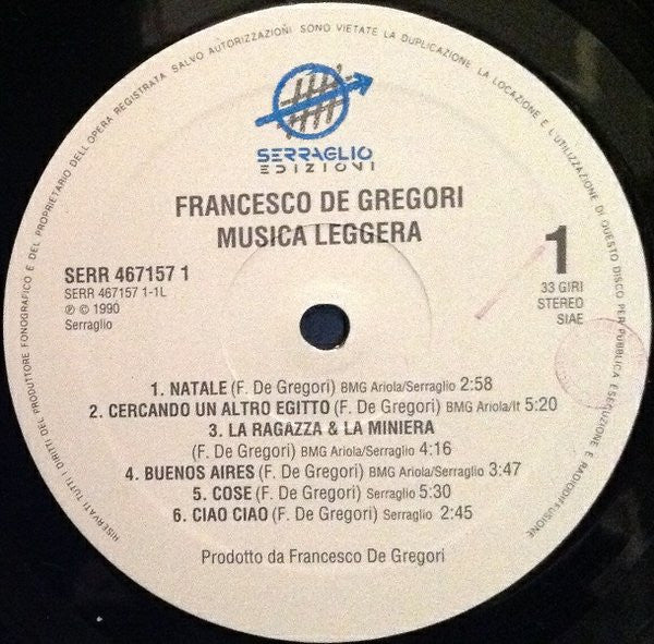 Francesco De Gregori - Musica Leggera