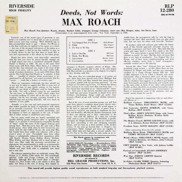 Max Roach - Deeds, Not Words