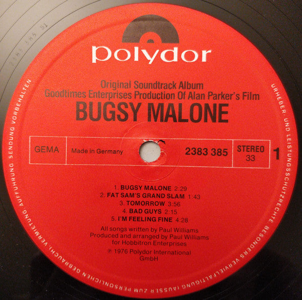 Paul Williams - Bugsy Malone (Original Soundtrack Recording)