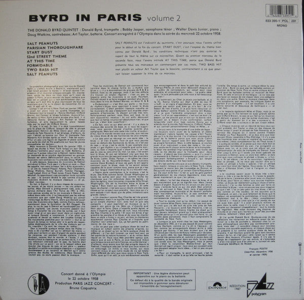 Donald Byrd Quintet - Parisian Thoroughfare - Byrd In Paris - Vol. 2