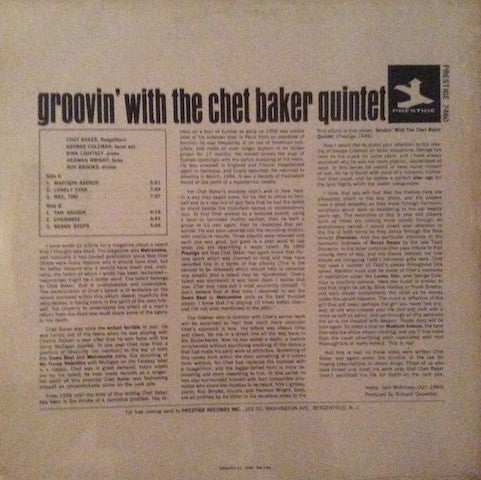 The Chet Baker Quintet - Groovin' With The Chet Baker Quintet