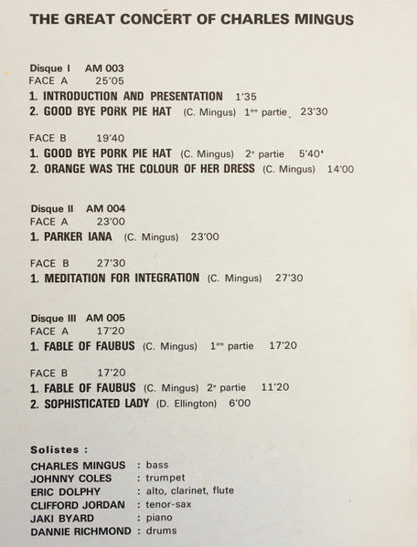 Charles Mingus - The Great Concert Of Charles Mingus