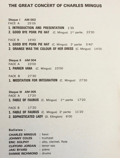 Charles Mingus - The Great Concert Of Charles Mingus