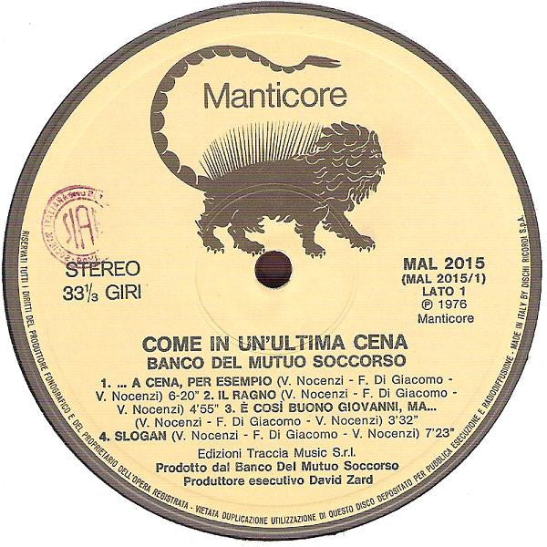 Banco Del Mutuo Soccorso - Come In Un'Ultima Cena
