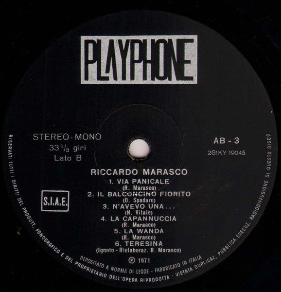 Riccardo Marasco - Recital Di Canzoni