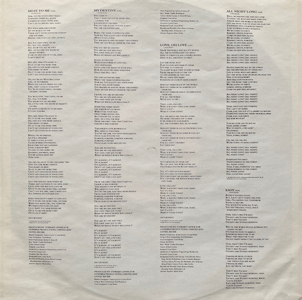 Lionel Richie - Back To Front