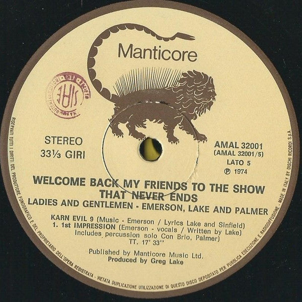 Emerson, Lake & Palmer - Welcome Back My Friends To The Show That Never Ends - Ladies And Gentlemen
