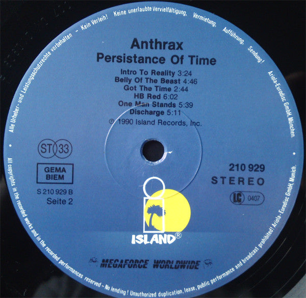 Anthrax - Persistence Of Time