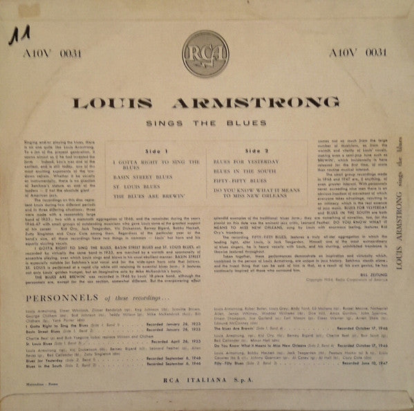 Louis Armstrong - Sings The Blues