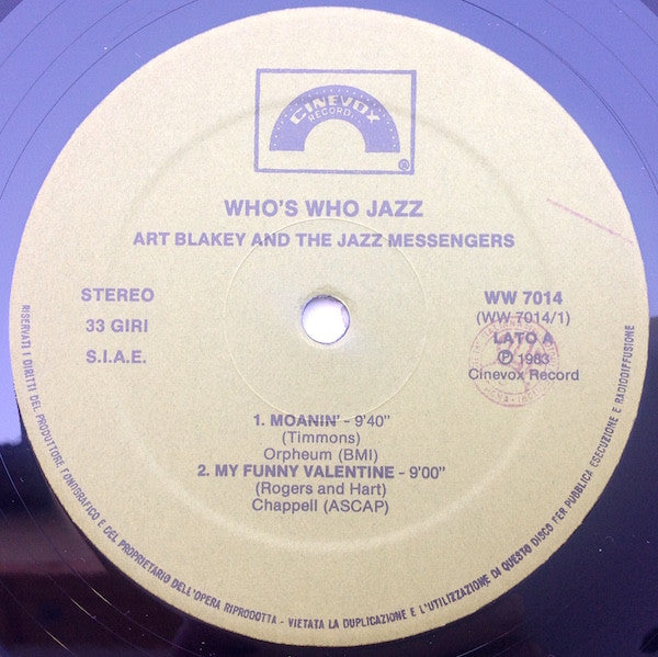Art Blakey And The Jazz Messengers Featuring Wynton Marsalis ‎– Live At Bubba's Jazz Restaurant